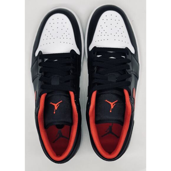 NEW Nike Air Jordan 1 Low Black Fire Red White Toe 553558-063 Men’s Size Multi - Picture 6 of 6